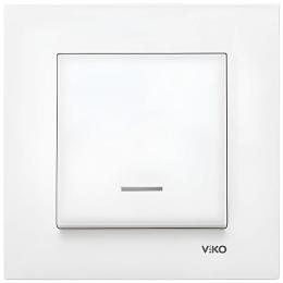 Вимикач двоклавішний з підсвіткою білий VIKO KARRE
