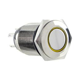 Кнопка металева TYJ 16-261, 1NO+1NC, с подсвіткою жовта 220V АскоУкрем