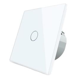 Вимикач сенсорний однолінійний VL-C701-11 білий кристал скло Livolo