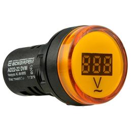 Вольтметр жовтий цифровий AD22-22 DVM  80-500 В AC  АскоУкрем