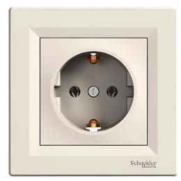 Розетка з/з  крем Asfora EPH2900123