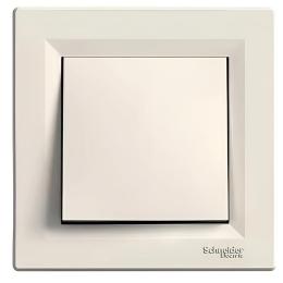 Вимикач 1кл прохідний крем Asfora