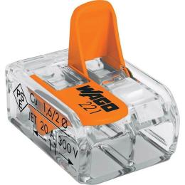 Клема на 2 дроти WAGO з натискними важелями (221-412)