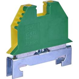 Клема набірна на DIN-рейку (жовто-зелена) VS -4 PE ETI