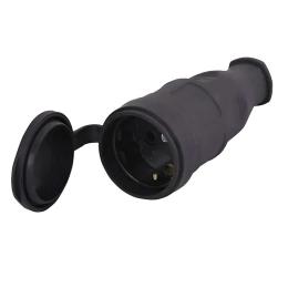 Розетка переносна каучукова з/з з кришкою LMA053 Lemanso