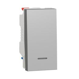 Одноклавішний перемикач Schneider Electric NU310330S с нейтралью 10А 1М (алюміній)