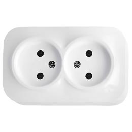 Розетка 2-на без заземлення біла Horoz Electric EVA (112-003-0002)