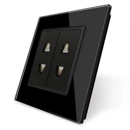 Універсальна подвійна розетка 2 стандарта в 1 чорний Livolo (VL-C7C2A-12)