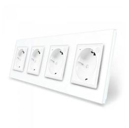 Чотиримісна розумна розетка ZigBee з заземленням білий Livolo (VL-C7FCTC16AZ-8WP)