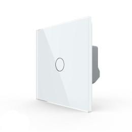 Розумний сенсорний Wi-Fi прохідний вимикач 1 сенсор білий скло Livolo (VL-C7FC1SNY-2G-WP)