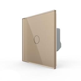 Розумний сенсорний Wi-Fi прохідний вимикач 1 сенсор золотий скло Livolo (VL-C7FC1SNY-2G-AP)