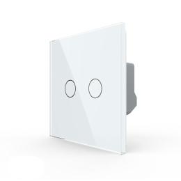 Розумний сенсорний Wi-Fi прохідний вимикач 2 сенсори білий скло Livolo (VL-C7FC2SNY-2G-WP)