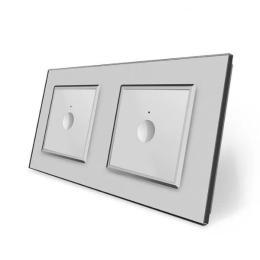 Сенсорний вимикач Sense 2 сенсори (1-1) сірий скло Livolo (VL-C7FC1/FC1-4IP)