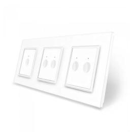 Сенсорний вимикач Sense 5 сенсорів (1-2-2) білий скло Livolo (VL-C7FC1/FC2/FC2-6WP)