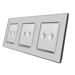 Сенсорний вимикач Sense 6 сенсорів (2-2-2) сірий скло Livolo (VL-C7FC2/FC2/FC2-6IP)