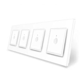 Сенсорний вимикач Sense 4 сенсора (1-1-1-1) білий скло Livolo (VL-C7FC1/FC1/FC1/FC1-8WP)