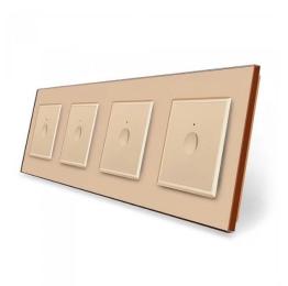 Сенсорний вимикач Sense 4 сенсора (1-1-1-1) золотий скло Livolo (VL-C7FC1/FC1/FC1/FC1-8AP)