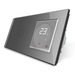 Сенсорний вимикач 1 сенсор Терморегулятор з виносним датчиком температури для теплої підлоги сірий Livolo