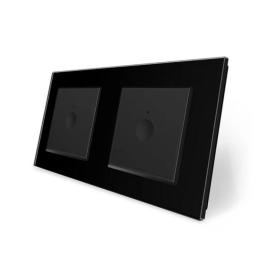 Сенсорний прохідний вимикач Sense 2 сенсори (1-1) чорний скло Livolo (VL-C7FC1S/FC1S-4BP)