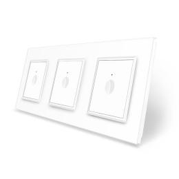 Сенсорний прохідний вимикач Sense 3 сенсора (1-1-1) білий скло Livolo (VL-C7FC1S/FC1S/FC1S-6WP)