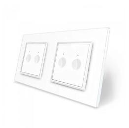 Сенсорний прохідний вимикач Sense 3 сенсора (1-2) білий скло Livolo (VL-C7FC1S/FC2S-4WP)