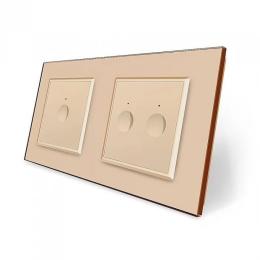 Сенсорний прохідний вимикач Sense 3 сенсора (1-2) золотий скло Livolo (VL-C7FC1S/FC2S-4AP)