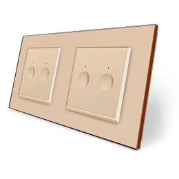 Сенсорний прохідний вимикач Sense 4 сенсора (2-2) золотий скло Livolo (VL-C7FC2S/FC2S-4AP)