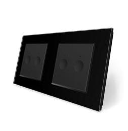 Сенсорний прохідний вимикач Sense 4 сенсора (2-2) чорний скло Livolo (VL-C7FC2S/FC2S-4BP)