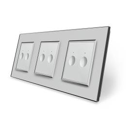 Сенсорний прохідний вимикач Sense 6 сенсорів (2-2-2) сірий скло Livolo (VL-C7FC2S/FC2S/FC2S-6IP)