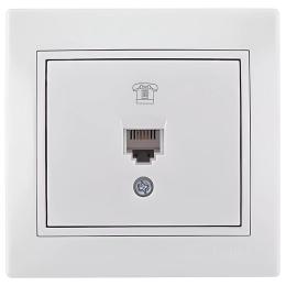 Розетка телефонна біла MIRA Lezard