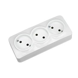 Розетка потрійна без заземлення Horoz Electric POWER MAX-3 біла (104-008-0001-010)