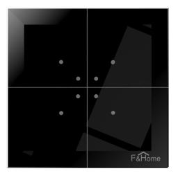 Сенсорний вимикач GS4-AC-T-B, скляний, чорний