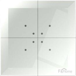 Сенсорний вимикач GS4-AC-T-W, скляний, білий