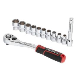Набір головок Cr-V STORM INTERTOOL ET-8014 1/2" 10-24 мм, подовжувач, 12 од