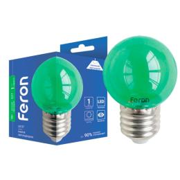 Світлодіодна декоративна лампа Feron LB-37 1Вт E27 зеленая прозрачная