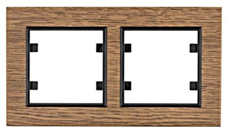Горизонтальна 2-місна рамка Hager WL9226 Lumina-Passion 2Х (дерево дуб)