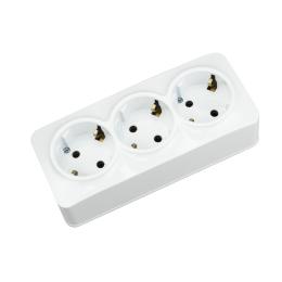 Розетка потрійна з заземленням Horoz Electric POWER MAX-3E біла (104-008-0002-010)