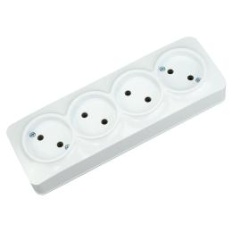 Розетка четверна з заземленням Horoz Electric POWER MAX-4Е біла (104-008-0004-010)