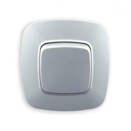 Вимикач 1-клавішний Horoz Electric ELA срібло (112-007-0001-020)