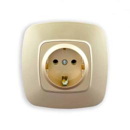 Розетка одинарна Horoz Electric ELA з заземленням золото (112-007-0006-030)