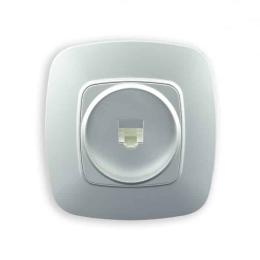 Розетка телефонна Horoz Electric ELA срібло (112-007-0010-020)
