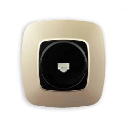 Розетка комп'ютерна Horoz Electric ELA чорний-золото (112-007-0011-040)