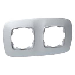 Рамка 2-на Horoz Electric ELA срібло (112-007-0012-020)