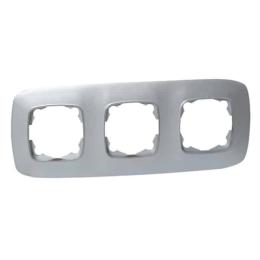 Рамка 3-на Horoz Electric ELA срібло (112-007-0013-020)