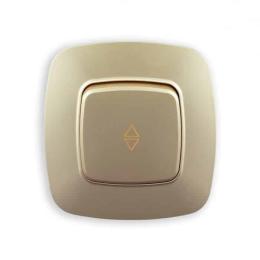 Вимикач прохідний 1-клавішний Horoz Electric ELA золото (112-007-0015-030)
