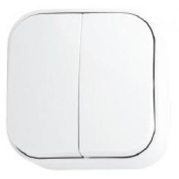 Вимикач 2-клавішний Horoz Electric EVA білий (112-001-0003-010)