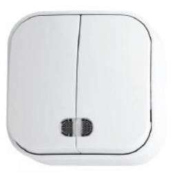 Вимикач 2-клавішний з підсвіткою Horoz Electric EVA білий (112-002-0002-010)