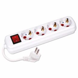 Подовжувач Horoz Electric 4 гнізда 5 М із заземленням і кнопкою (200-405-402)