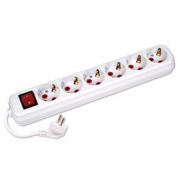 Подовжувач Horoz Electric 6 гнізда 3 М із заземленням і кнопкою (200-603-602)