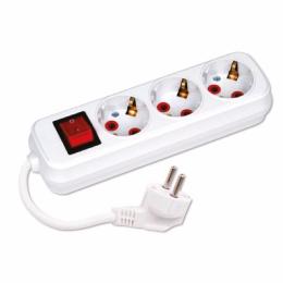 Подовжувач Horoz Electric 3 гнізда 2 М із заземленням і кнопкою (200-302-302)